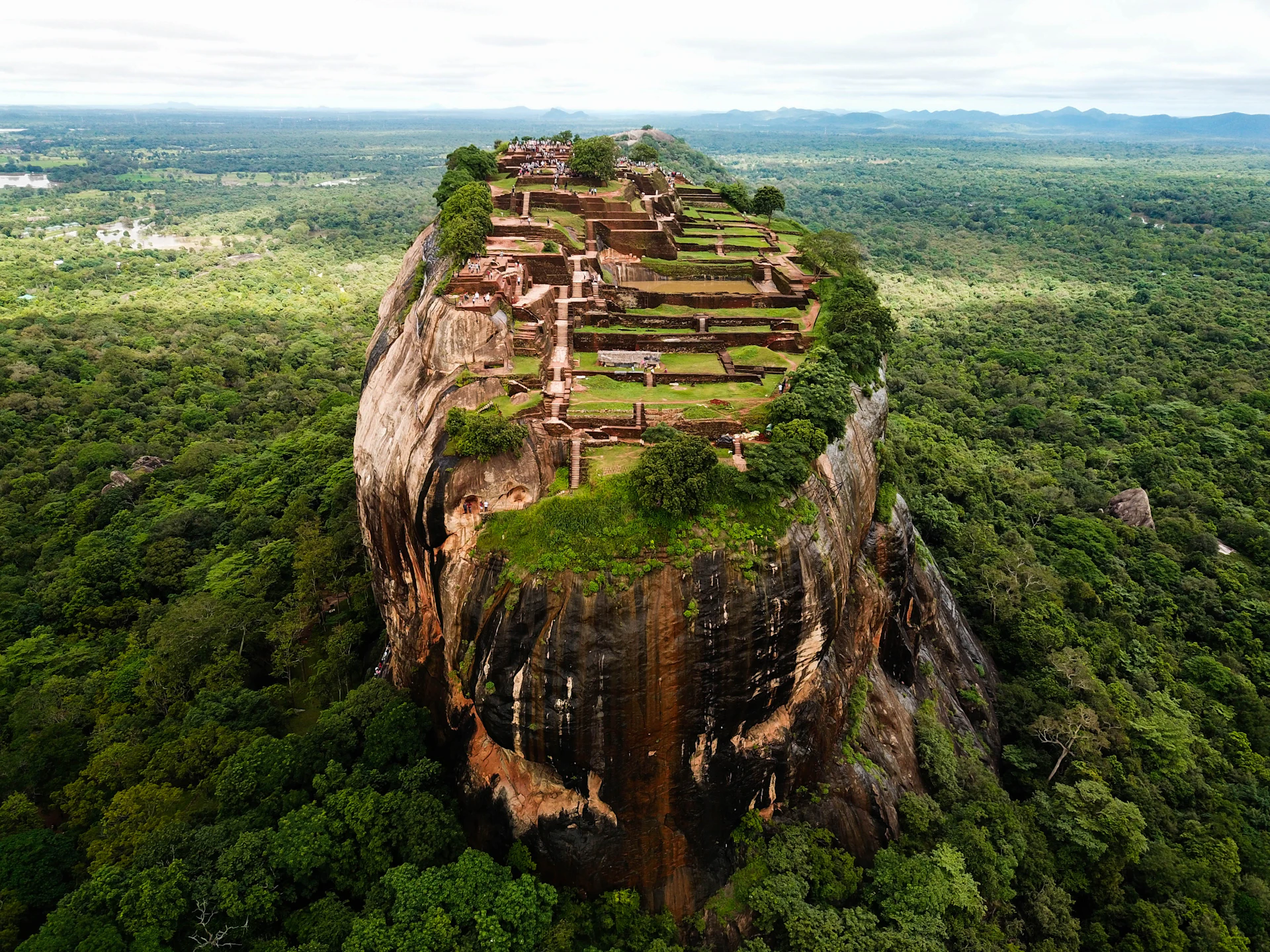La forteresse rocheuse de Sigiriya au-dessus de la forêt